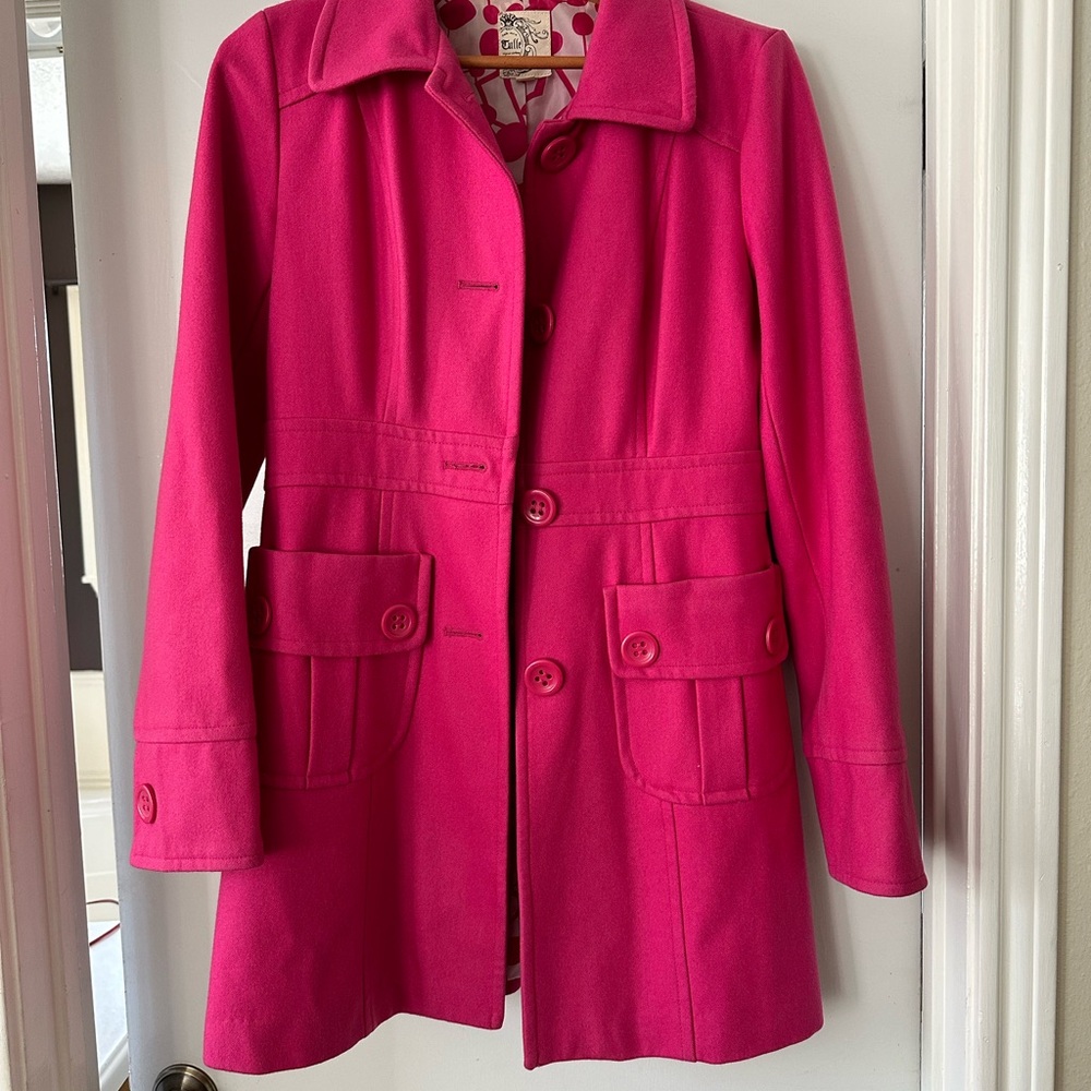 Tulle Fuchsia Trench Coat